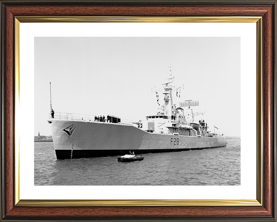 HMS Cleopatra (F28) Royal Navy Leander Class Frigate Entering Harbour Photo Print Wall Art Decor Posters, Prints, & Visual Artwork Hampshire Prints 10 x 8 Classic Frame Yes