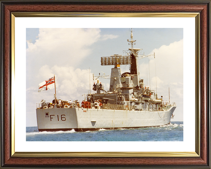 HMS Diomede (F16) Royal Navy Leander Class Frigate Starboard Quarter View Photo Print Wall Art Decor Posters, Prints, & Visual Artwork Hampshire Prints 10 x 8 Classic Frame Yes