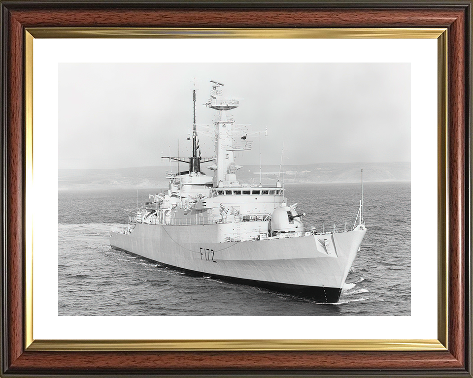 HMS Ambuscade (F172) Royal Navy Type 21 Frigate Starboard Bow View Photo Print Wall Art Decor Posters, Prints, & Visual Artwork Hampshire Prints 10 x 8 Classic Frame Yes