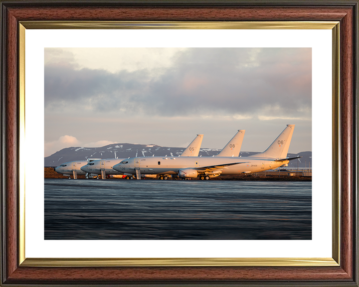 RAF Poseidon MRA1 (P8A) on the Apron at Sunrise Royal Air Force Aircraft Photo Print Wall Art Aviation Decor UK Posters, Prints, & Visual Artwork Hampshire Prints 10 x 8 Classic Frame Yes