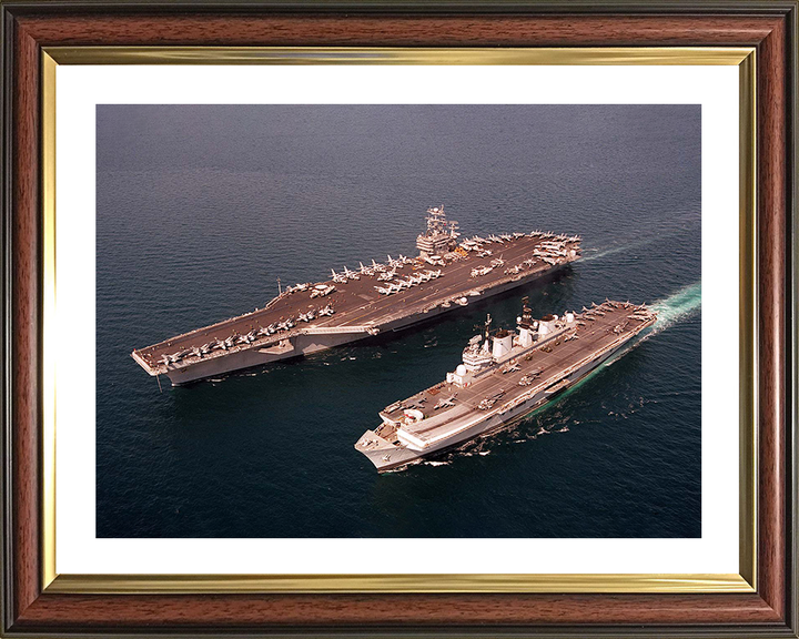 HMS Illustrious (R06) Photo Print - With USS John C. Stennis 1998 - Royal Navy Invincible Class Aircraft Carrier
