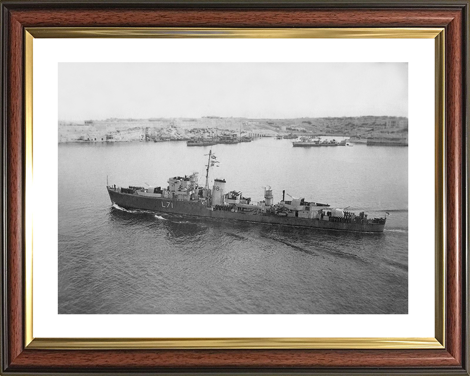 HMS Calpe (L71) Royal Navy Hunt Class Destroyer High Port Side View Photo Print Wall Art Decor Posters, Prints, & Visual Artwork Hampshire Prints 10 x 8 Classic Frame Yes