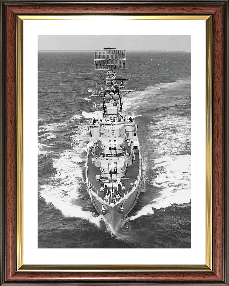 HMS Barrosa (D68) Royal Navy Battle Class Destroyer Bow View Photo Print Wall Art Decor Posters, Prints, & Visual Artwork Hampshire Prints 10 x 8 Classic Frame Yes