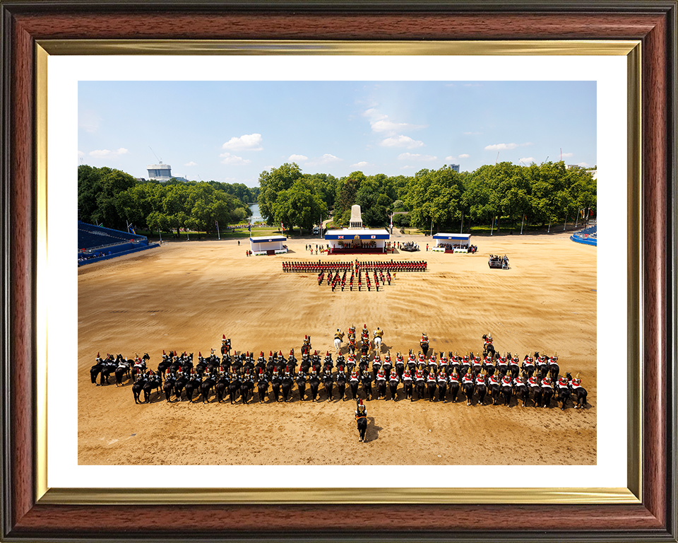 Welsh Guards and Household Cavalry on Horse Guards Parade Photo Print - British Army Hampshire Prints 10 x 8 Classic Frame Yes