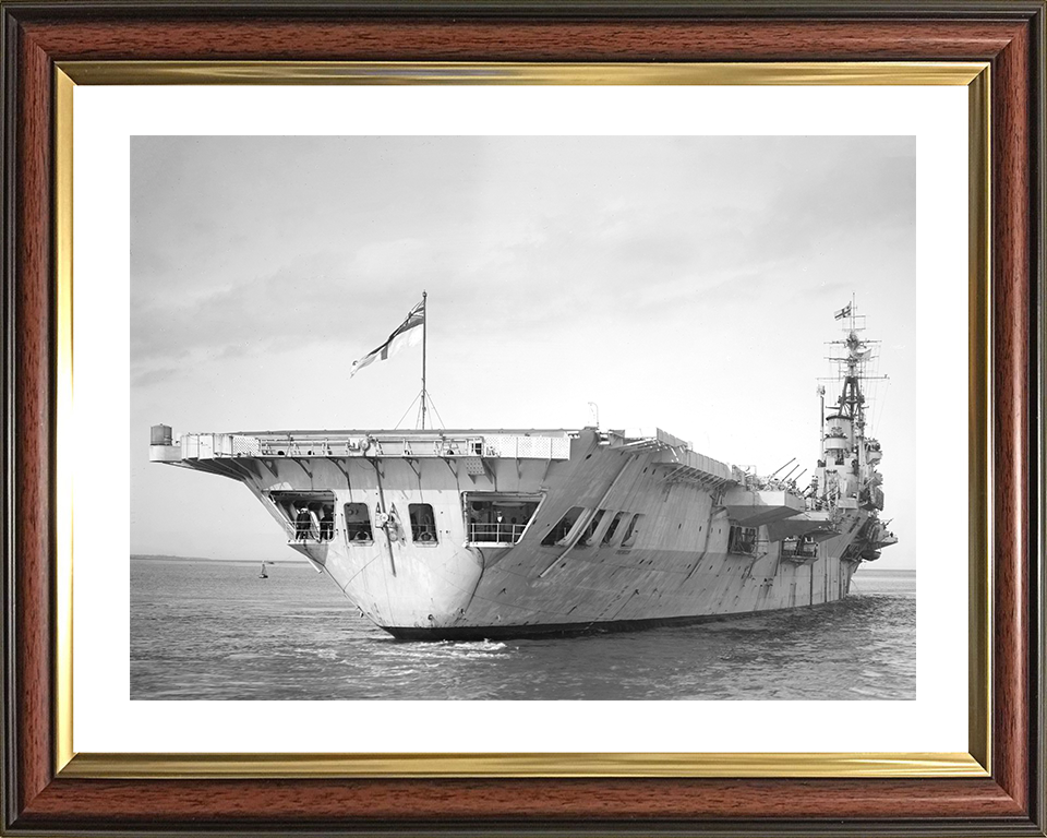 HMS Theseus (R64) Photo Print - Underway 1947 - Royal Navy Colossus Class Aircraft Carrier Hampshire Prints 10 x 8 Classic Frame Yes