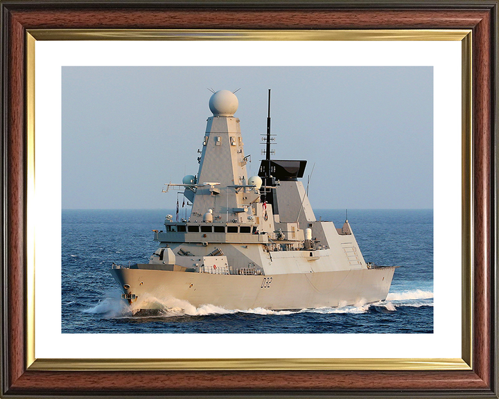 HMS Daring (D32) Royal Navy Type 45 Destroyer Port Bow View Photo Print Wall Art Decor Posters, Prints, & Visual Artwork Hampshire Prints 10 x 8 Classic Frame Yes
