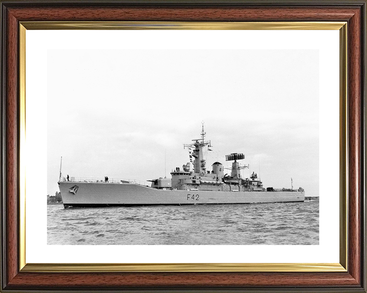 HMS Phoebe (F42) Photo Print - Entering Portsmouth 1973 - Royal Navy Leander Class Frigate