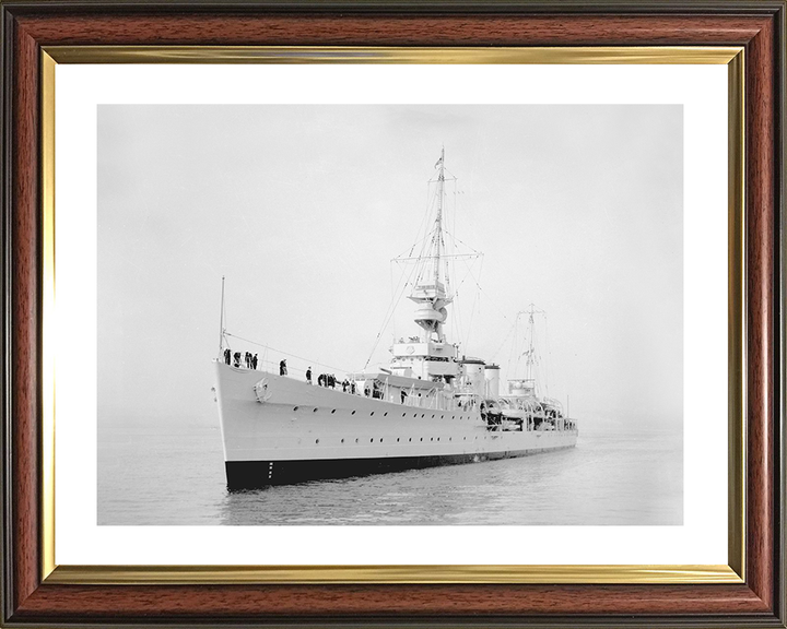 HMS Despatch (D30) Royal Navy Danae Class Cruiser Port Bow View Photo Print Wall Art Decor Posters, Prints, & Visual Artwork Hampshire Prints 10 x 8 Classic Frame Yes