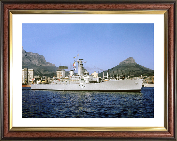 HMS Dido (F104) Royal Navy Leander Class Frigate Leaving Harbour Photo Print Wall Art Decor Posters, Prints, & Visual Artwork Hampshire Prints 10 x 8 Classic Frame Yes