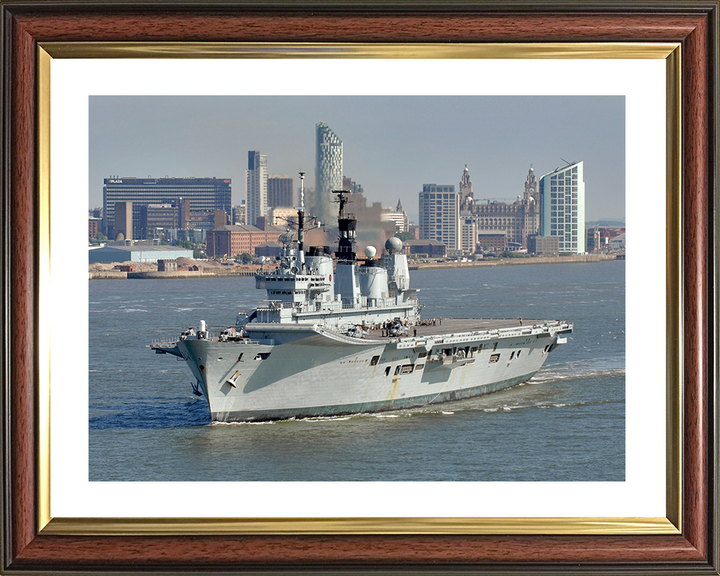 HMS Ark Royal (R07) Royal Navy Invincible Class Aircraft Carrier Liverpool 2008 Photo Print Wall Art Decor Posters, Prints, & Visual Artwork Hampshire Prints 10 x 8 Classic Frame Yes