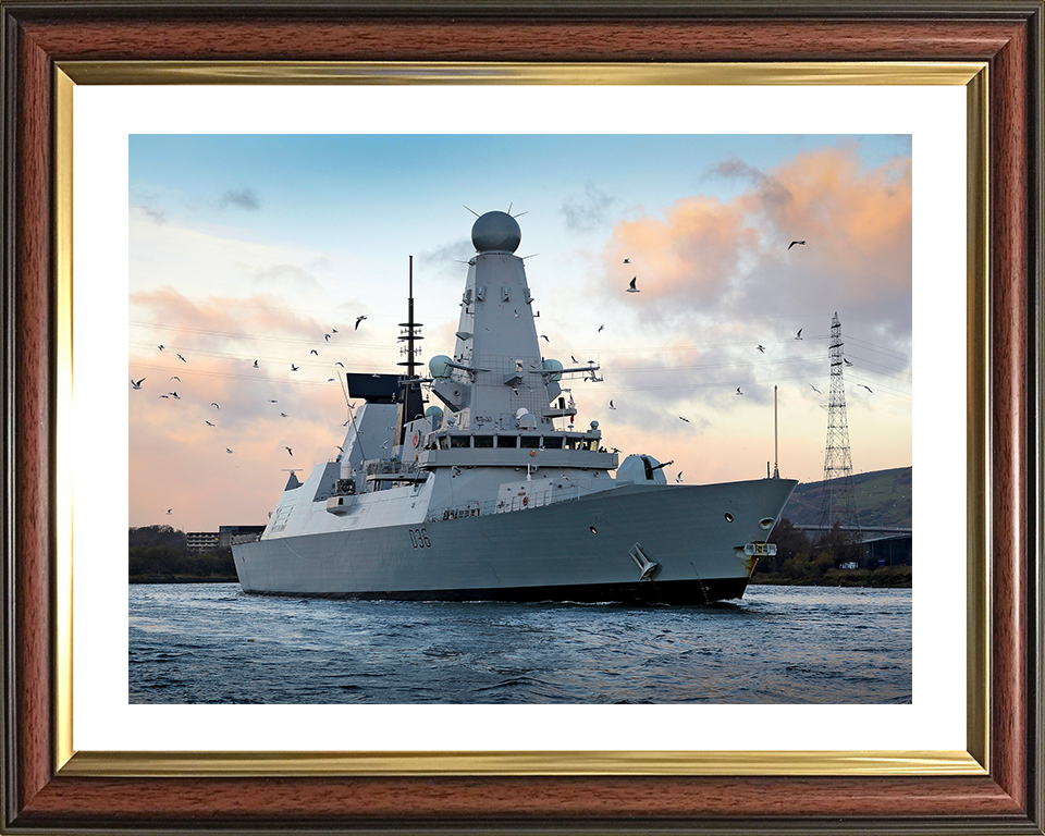 HMS Defender (D36) Photo Print - Glasgow 2013 - Royal Navy Type 45 Destroyer Hampshire Prints 10 x 8 Classic Frame Yes