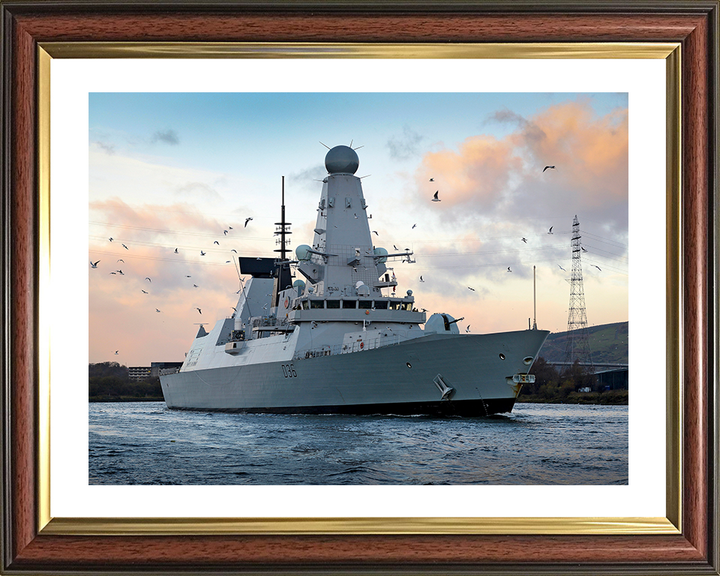 HMS Defender (D36) Photo Print - Glasgow 2013 - Royal Navy Type 45 Destroyer Hampshire Prints 10 x 8 Classic Frame Yes