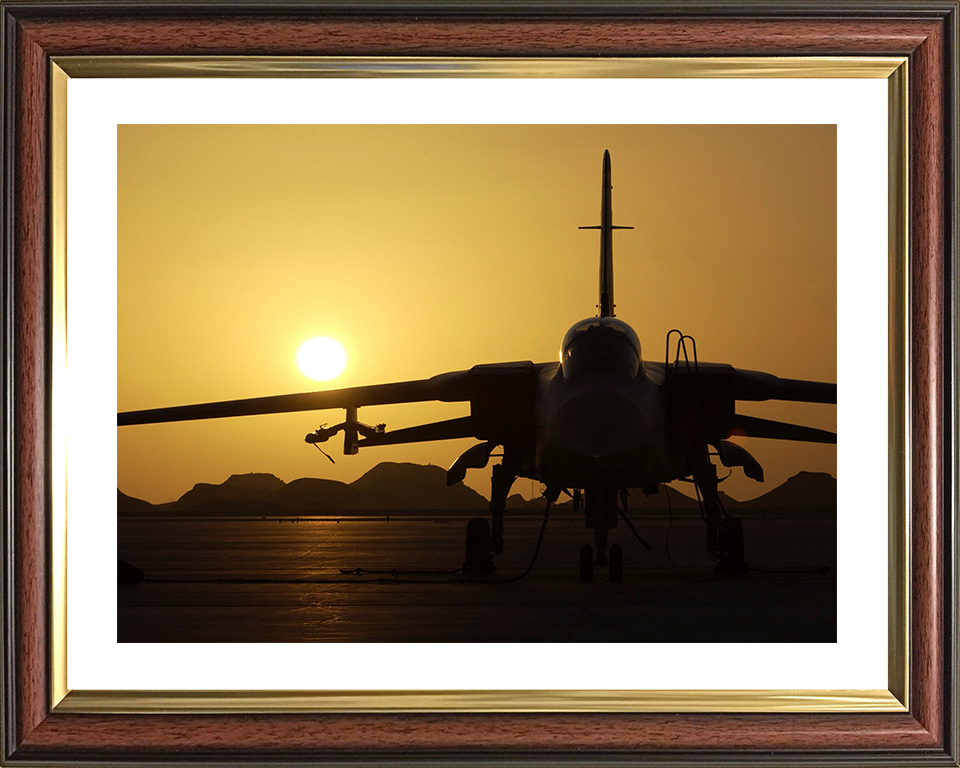 RAF Tornado F3 Silhouette at Sunset Photo Print - Royal Air Force Aircraft Posters, Prints, & Visual Artwork Hampshire Prints 10 x 8 Classic Frame Yes