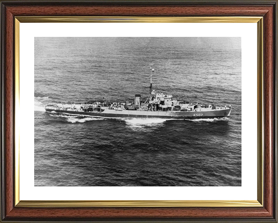 HMS Dominica (K507) Royal Navy Colony Class Frigate At sea 1944 Photo Print Wall Art Decor Posters, Prints, & Visual Artwork Hampshire Prints 10 x 8 Classic Frame Yes