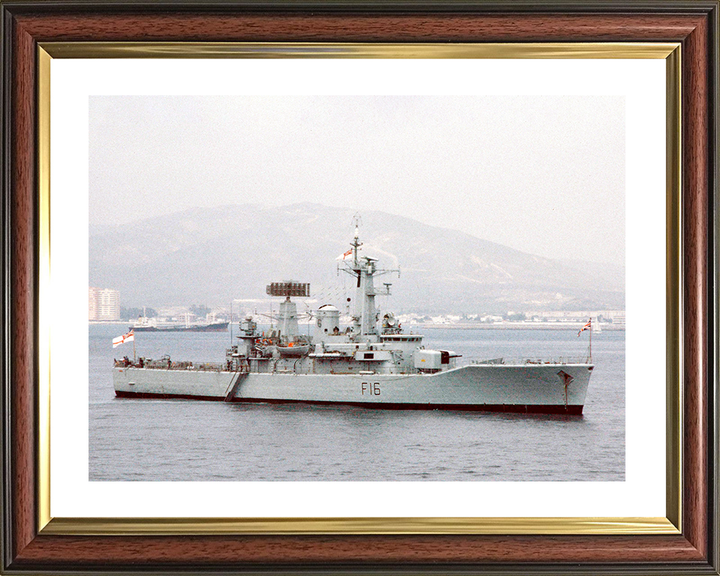 HMS Diomede (F16) Royal Navy Leander Class Frigate Starboard View at Anchor Photo Print Wall Art Decor Posters, Prints, & Visual Artwork Hampshire Prints 10 x 8 Classic Frame Yes