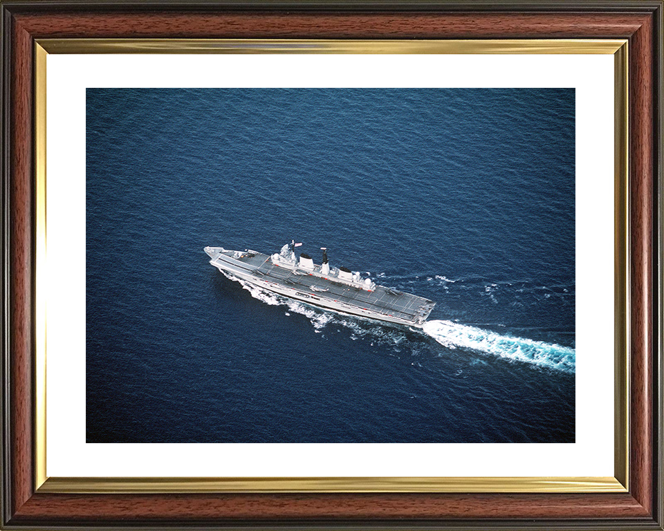 HMS Invincible (R05) Photo Print - At Sea 1991 - Royal Navy Invincible Class Aircraft Carrier Hampshire Prints 10 x 8 Classic Frame Yes