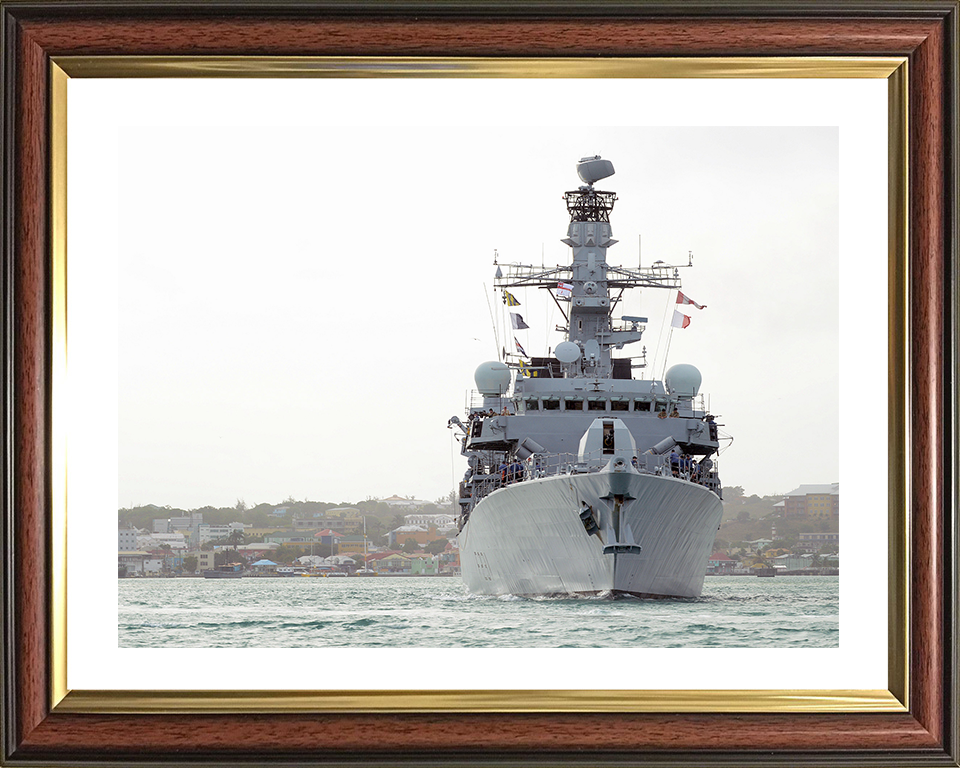 HMS Argyll (F231) Photo Print - Antigua 2014 - Royal Navy Type 23 Frigate Posters, Prints, & Visual Artwork Hampshire Prints 10 x 8 Classic Frame Yes