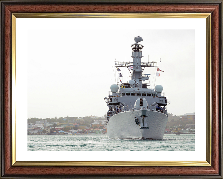 HMS Argyll (F231) Photo Print - Antigua 2014 - Royal Navy Type 23 Frigate Posters, Prints, & Visual Artwork Hampshire Prints 10 x 8 Classic Frame Yes