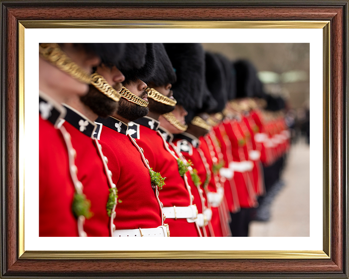 Irish Guards on Parade with Shamrocks Photo Print - British Army Hampshire Prints 10 x 8 Classic Frame Yes