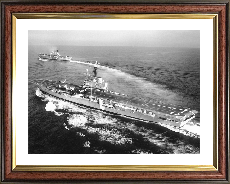 HMS Centaur (R06) Royal Navy Centaur Class Carrier High Port Side View Photo Print Wall Art Decor Posters, Prints, & Visual Artwork Hampshire Prints 10 x 8 Classic Frame Yes