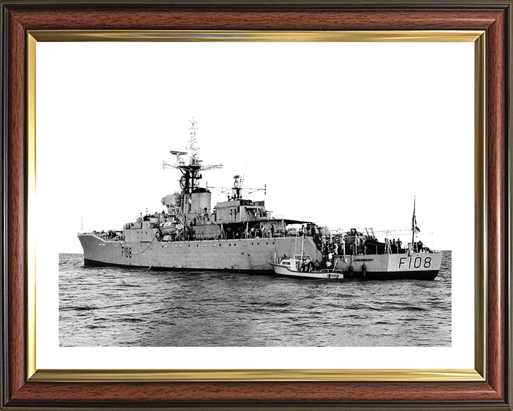 HMS Londonderry (F108) Photo Print - Florida 1964 - Royal Navy Rothesay Class Frigate Hampshire Prints 10 x 8 Classic Frame Yes