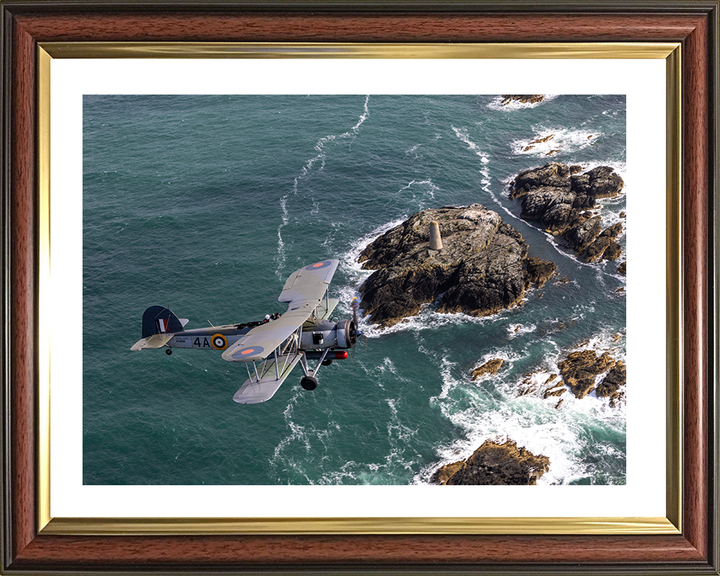 Royal Navy Swordfish Mk1 Plane Over the Coast Photo Print - Royal Navy Aircraft Hampshire Prints 10 x 8 Classic Frame Yes