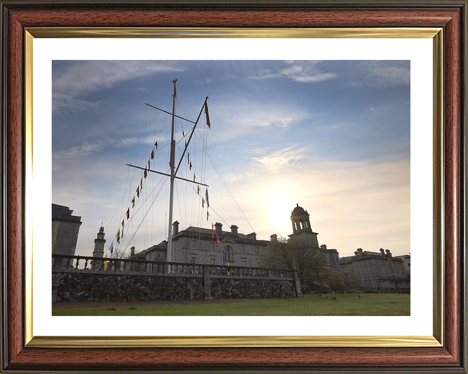 HMS Drake Photo Print - Devonport - Dress Ship - Royal Navy Shore Establishment Hampshire Prints 10 x 8 Classic Frame Yes