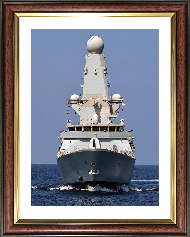 HMS Diamond (D34) Royal Navy Type 45 Destroyer Low Bow View Photo Print Wall Art Decor Posters, Prints, & Visual Artwork Hampshire Prints 10 x 8 Classic Frame Yes