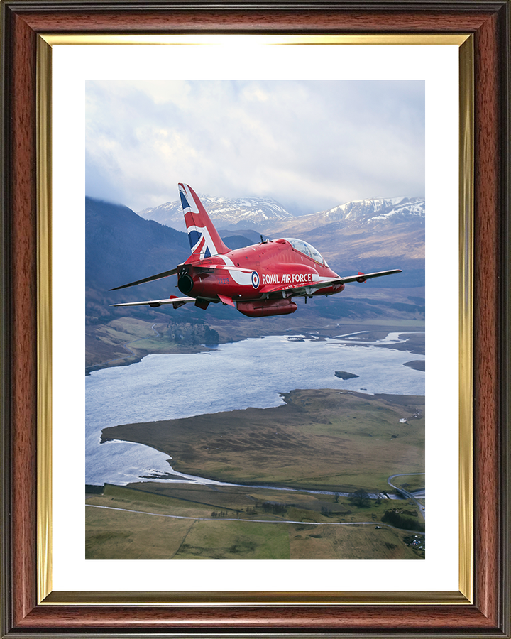 RAF Red Arrows Hawk Jet over Lossiemouth 2024 Photo Print - Royal Air Force Aircraft Posters, Prints, & Visual Artwork Hampshire Prints 10 x 8 Classic Frame Yes