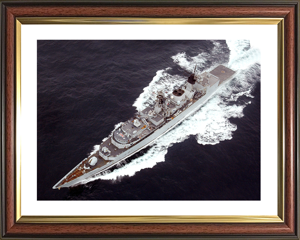 HMS Chatham (F87) Royal Navy Type 22 Frigate From The Air Photo Print Wall Art Decor Posters, Prints, & Visual Artwork Hampshire Prints 10 x 8 Classic Frame Yes