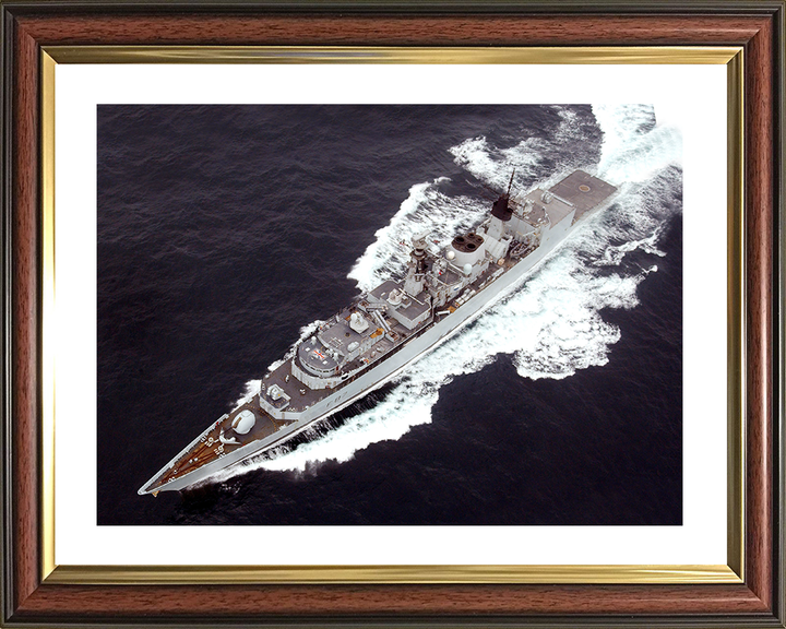 HMS Chatham (F87) Royal Navy Type 22 Frigate From The Air Photo Print Wall Art Decor Posters, Prints, & Visual Artwork Hampshire Prints 10 x 8 Classic Frame Yes