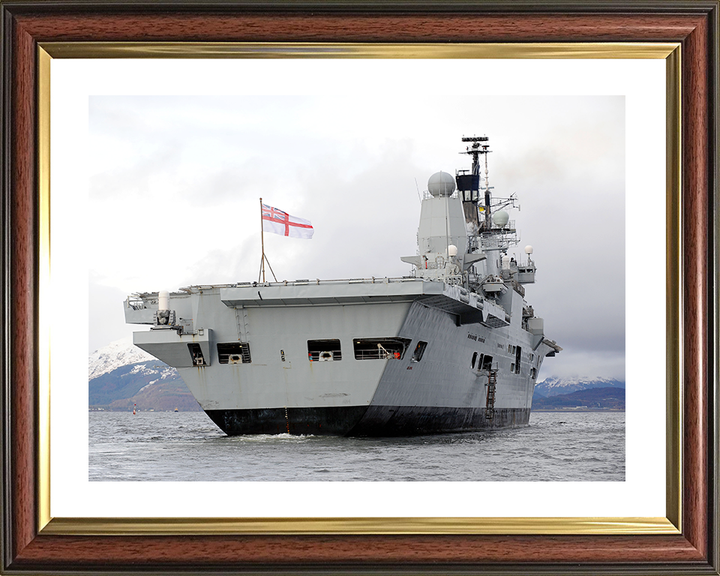 HMS Ark Royal (R07) Royal Navy Invincible Class Aircraft Carrier Stern View 2009 Photo Print Wall Art Decor Posters, Prints, & Visual Artwork Hampshire Prints 10 x 8 Classic Frame Yes