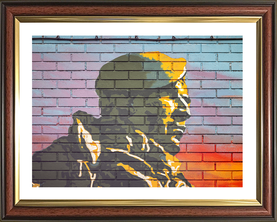 Royal Marines Commando Falklands Yomper Mural Closeup Photo Print - Lympstone Hampshire Prints 10 x 8 Classic Frame Yes