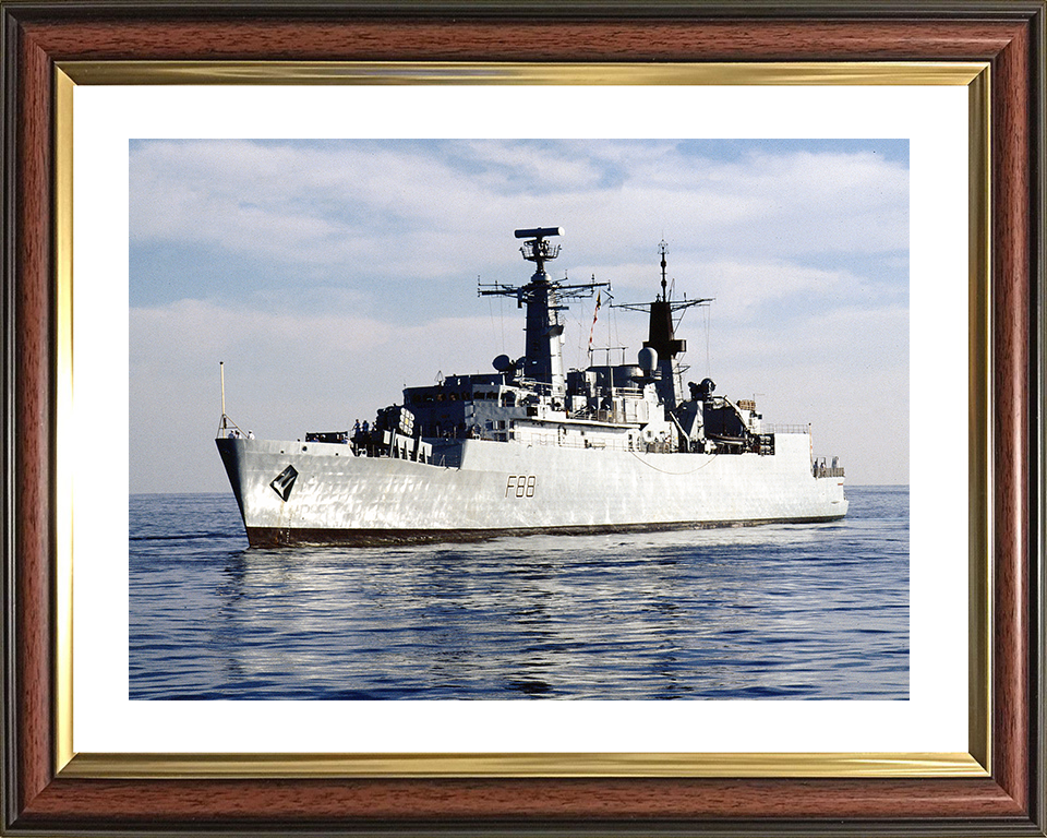 HMS Broadsword (F88) Royal Navy Type 22 Frigate Calm Sea Port Side View Photo Print Wall Art Decor Posters, Prints, & Visual Artwork Hampshire Prints 10 x 8 Classic Frame Yes
