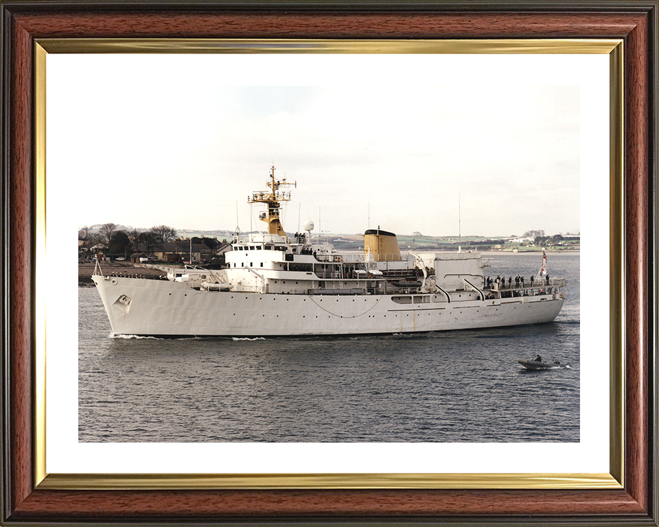 HMS Hecla (A133) Photo Print - Off Devonport - Royal Navy Hecla Class Survey Vessel
