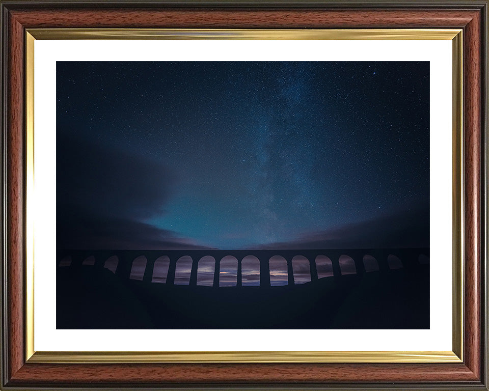 Milky way over the Ribblehead Viaduct silhouette Yorkshire Photo Print - Canvas - Framed Photo Print - Hampshire Prints