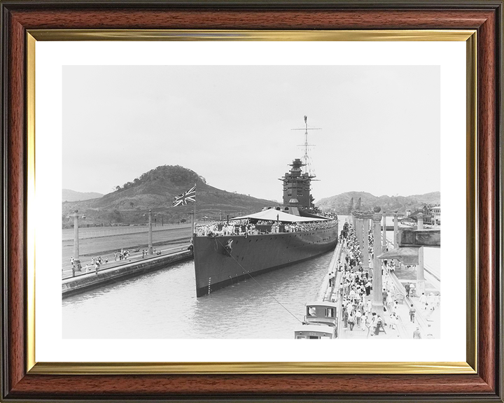 HMS Nelson (28) Photo Print - Panama Canal 1930 - Royal Navy Nelson Class Battleship Hampshire Prints 10 x 8 Classic Frame Yes