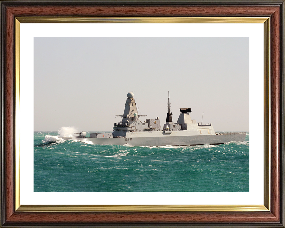 HMS Daring (D32) Photo Print - In Rough Sea 2012 - Royal Navy Type 45 Destroyer Hampshire Prints 10 x 8 Classic Frame Yes