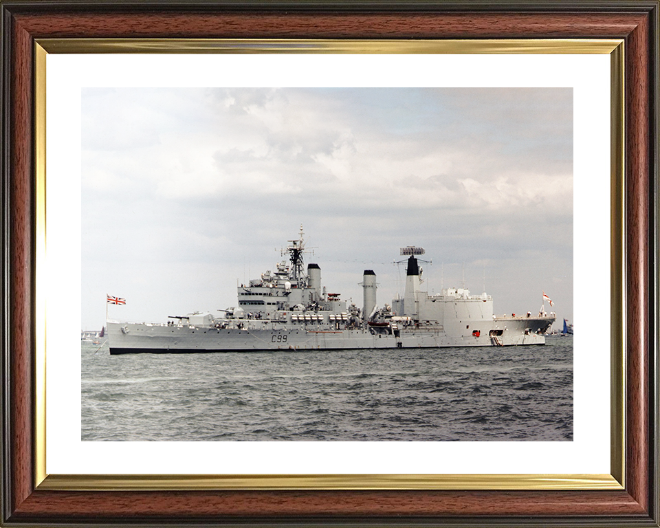 HMS Blake (C99) Royal Navy Tiger Class Light Cruiser At Anchor Photo Print Wall Art Decor Posters, Prints, & Visual Artwork Hampshire Prints 10 x 8 Classic Frame Yes