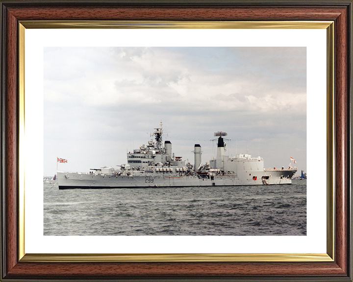 HMS Blake (C99) Royal Navy Tiger Class Light Cruiser At Anchor Photo Print Wall Art Decor Posters, Prints, & Visual Artwork Hampshire Prints 10 x 8 Classic Frame Yes