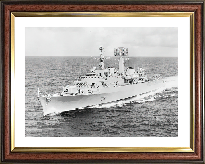 HMS Antrim (D18) Royal Navy County Class Destroyer Port Bow View Photo Print Wall Art Decor Posters, Prints, & Visual Artwork Hampshire Prints 10 x 8 Classic Frame Yes