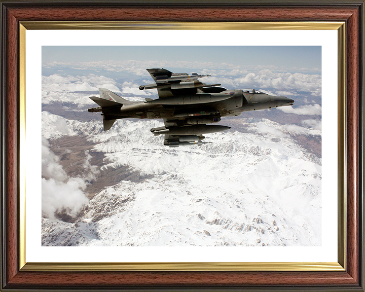 RAF Harrier GR9 Baning Over Afghanistan 2009 Photo Print - Royal Air Force Aircraft Posters, Prints, & Visual Artwork Hampshire Prints 10 x 8 Classic Frame Yes