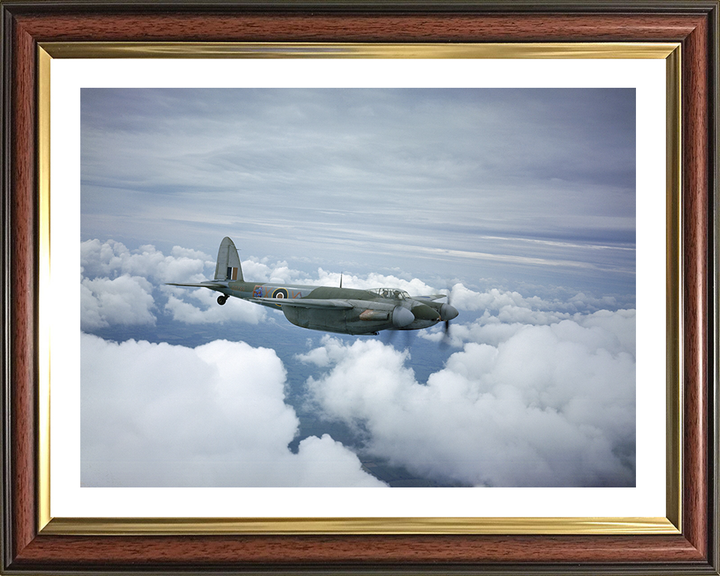 RAF De Havilland Mosquito IIF in flight Photo Print - Royal Air Force Aircraft Hampshire Prints 10 x 8 Classic Frame Yes