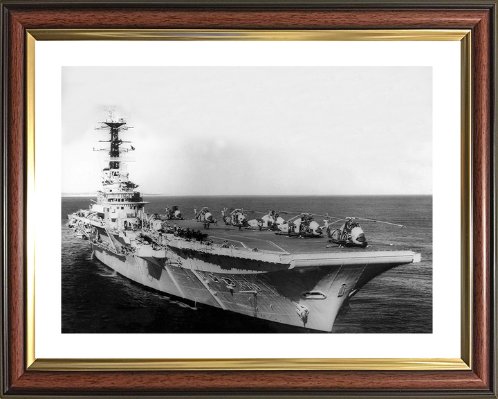 HMS Bulwark (R08) Royal Navy Centaur Class Fleet Carrier Starboard Bow View Photo Print Wall Art Decor Posters, Prints, & Visual Artwork Hampshire Prints 10 x 8 Classic Frame Yes