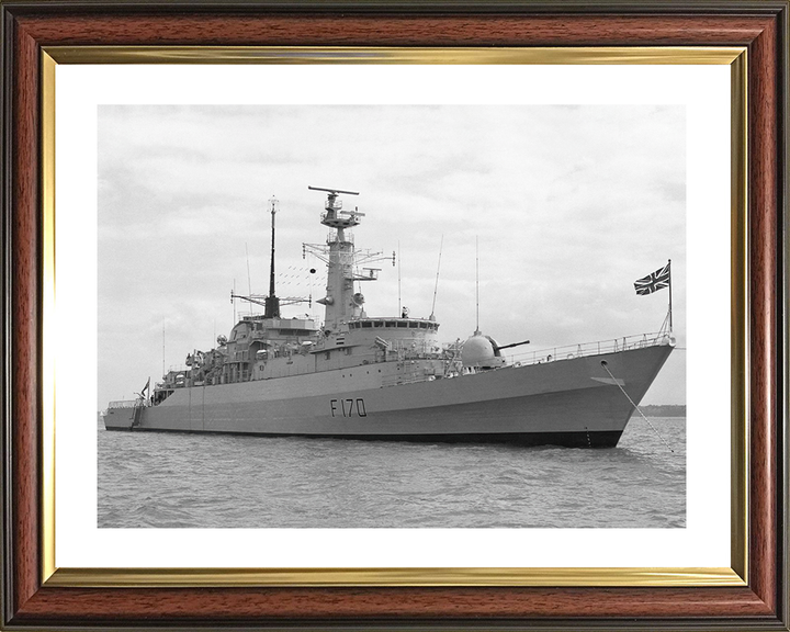 HMS Antelope (F170) Royal Navy Type 21 Frigate At Anchor Photo Print Wall Art Decor Posters, Prints, & Visual Artwork Hampshire Prints 10 x 8 Classic Frame Yes