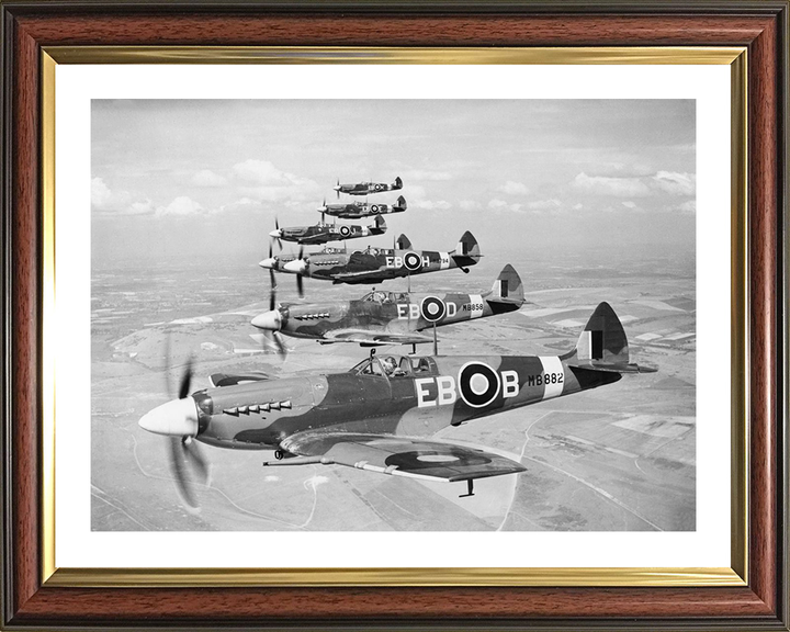 Supermarine Spitfire F Mk XIIs of 41 Sqn Photo Print - Royal Air Force Aircraft Hampshire Prints 10 x 8 Classic Frame Yes