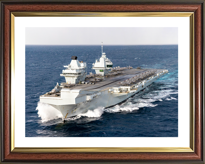 HMS Prince of Wales (R09) Royal Navy Queen Elizabeth Class Aircraft Carrier Photo Print Nov 25 Wall Art Poster Posters, Prints, & Visual Artwork Hampshire Prints 10 x 8 Classic Frame Yes