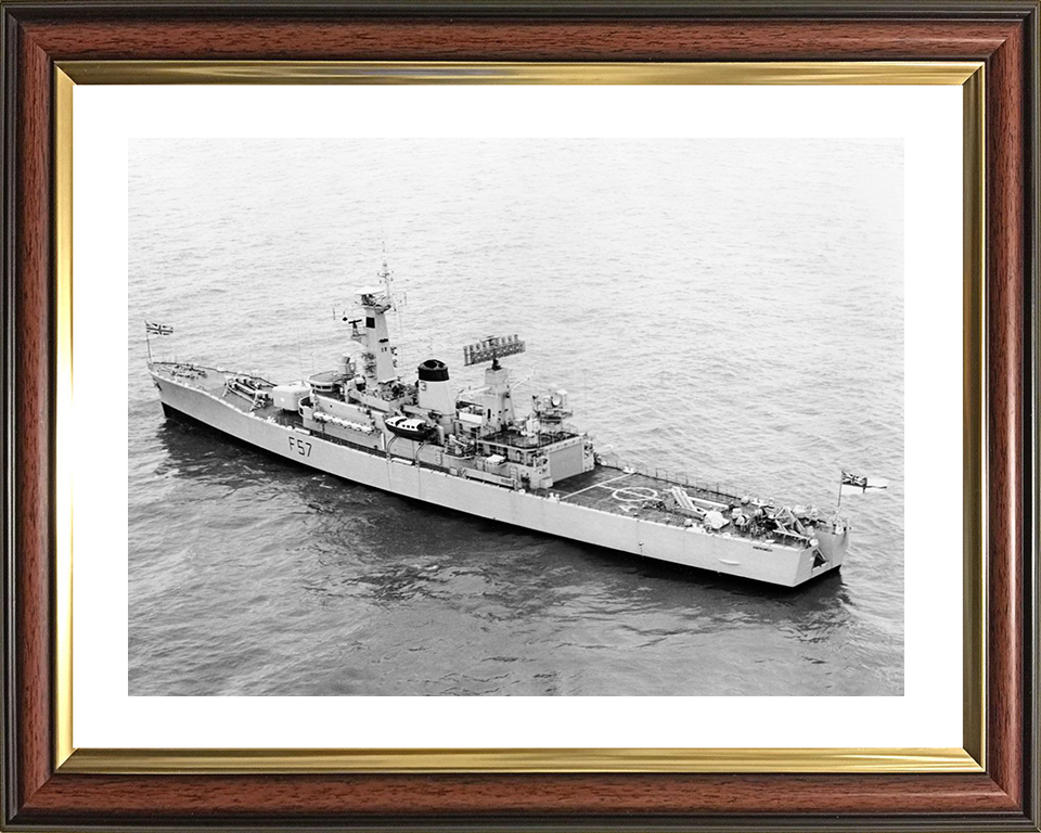 HMS Andromeda (F57) Royal Navy Leander Class Frigate From the Air Photo Print Wall Art Decor Posters, Prints, & Visual Artwork Hampshire Prints 10 x 8 Classic Frame Yes