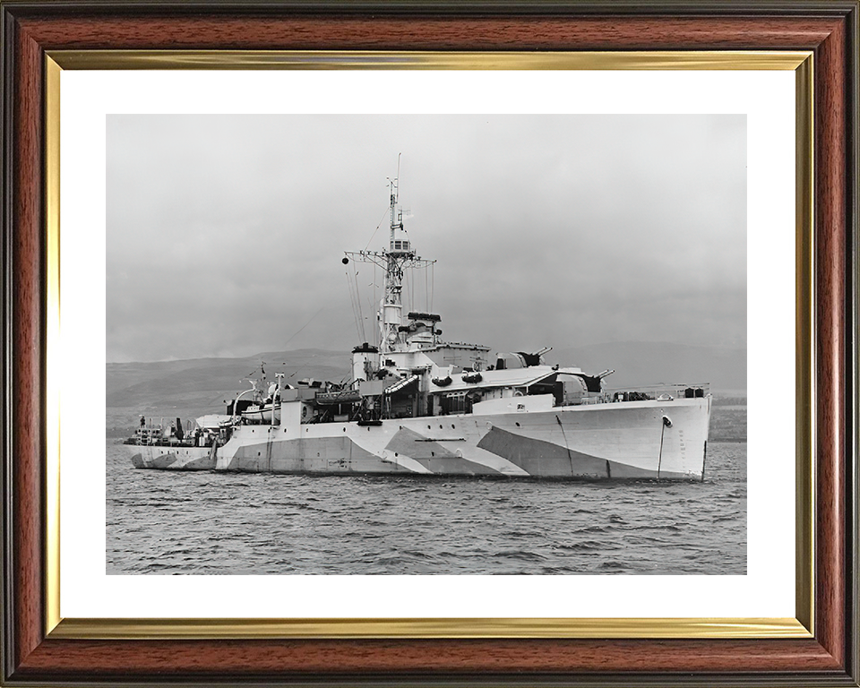 HMS Amethyst (F116) Royal Navy Black Swan Class Sloop Warship Starboard View Photo Print Wall Art Decor Posters, Prints, & Visual Artwork Hampshire Prints 10 x 8 Classic Frame Yes