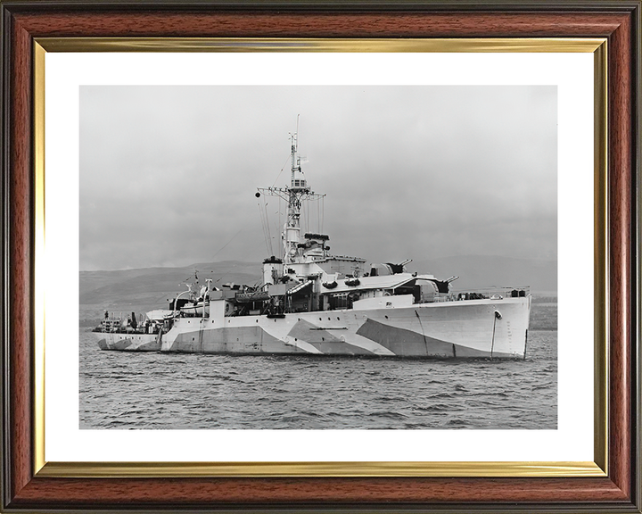 HMS Amethyst (F116) Royal Navy Black Swan Class Sloop Warship Starboard View Photo Print Wall Art Decor Posters, Prints, & Visual Artwork Hampshire Prints 10 x 8 Classic Frame Yes